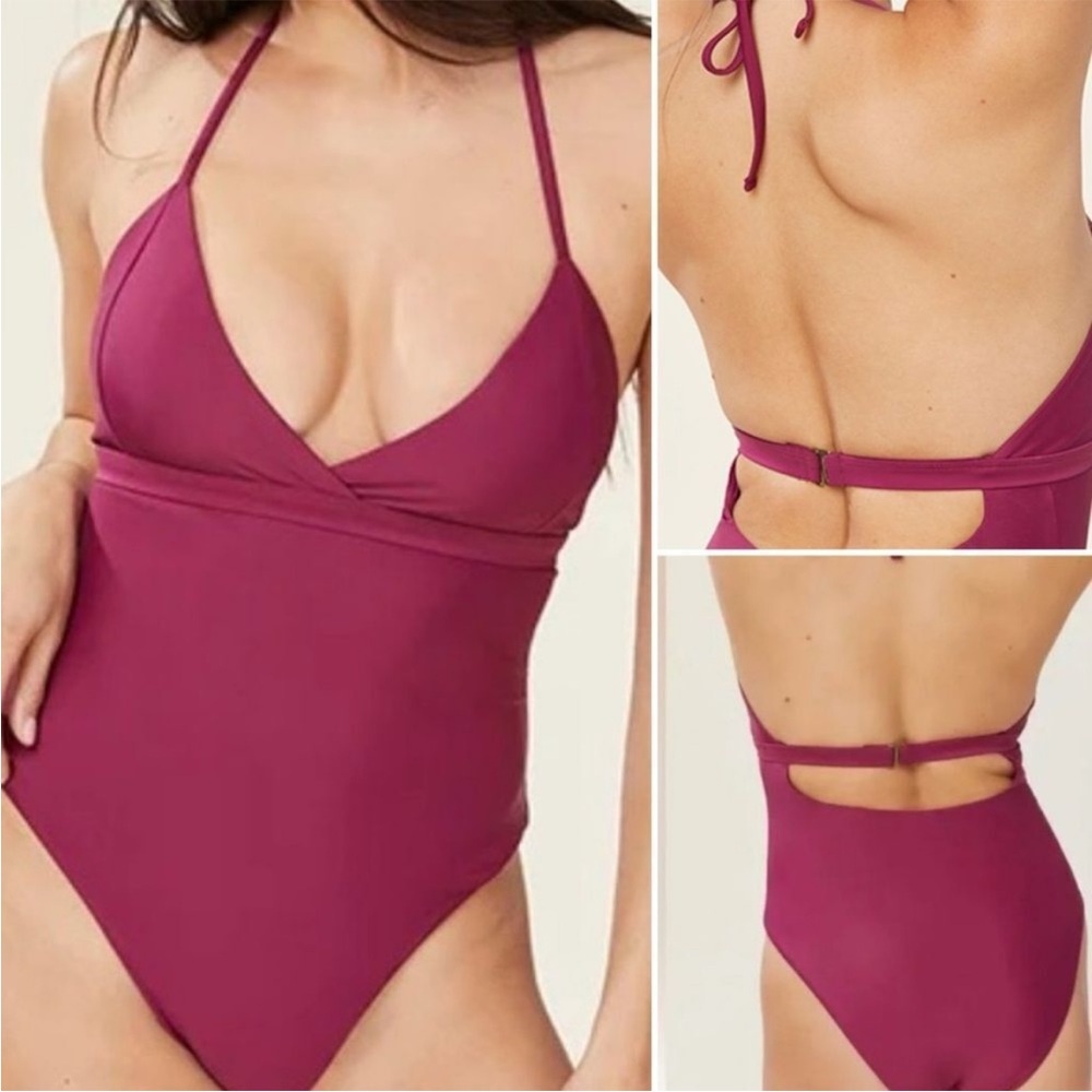 NWT Small Andie Swim Plum Purple Lagos Low Cut One Piece Swimsuit